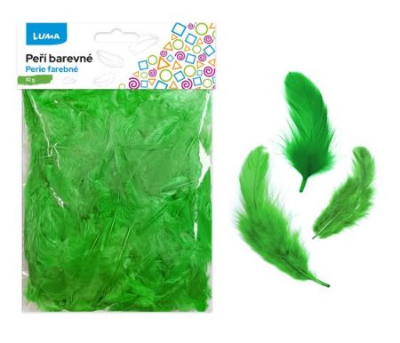 Peří barevné 10g zelené LUMA