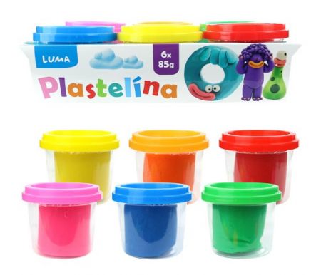 Plastelína LUMA měkká kelímek 6 x 85g