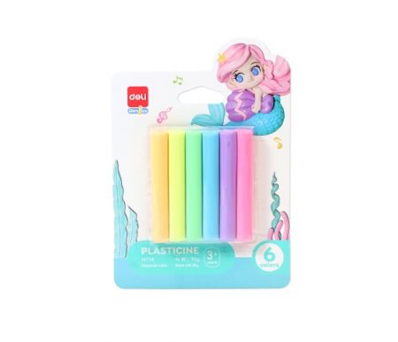 Plastelína měkká 6 barev PASTEL DELI EH714