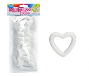 Polystyren - Srdce obrys 60mm, 10ks LUMA