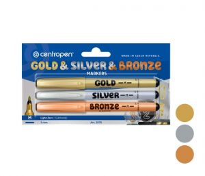 Popisovač CENTROPEN 2670/3 sada stříbrný+ zlatý + bronzový