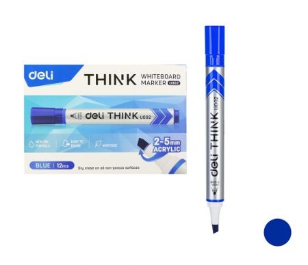 Popisovač DELI EU00230 modrý zkosený stíratelný (8569)