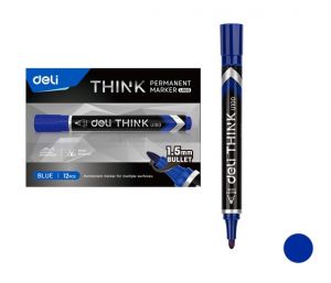 Popisovač DELI EU10030 modrý kulatý permanent (8566)