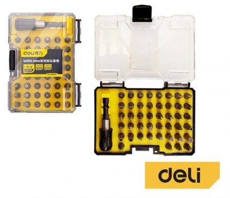 Sada bitů 1/4" 45ks DELI DL250045