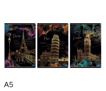 Sešit A5 linka 52l Gold city mix