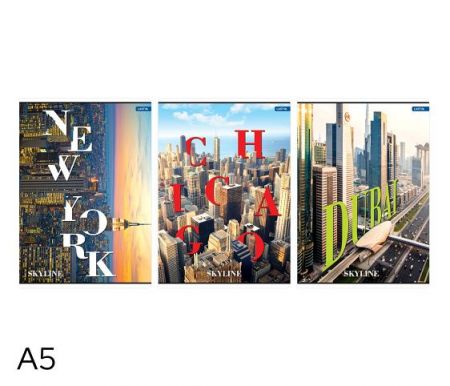 Sešit A5 linka 52l Skyline mix