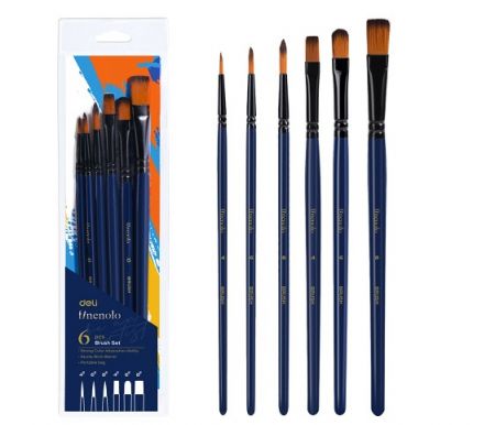 Štětce  kulaté + ploché sada 6ks FINENOLO DELI EC277