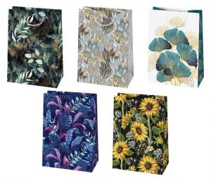 Taška dárková 29 x 40 x 12cm KVĚTY mix