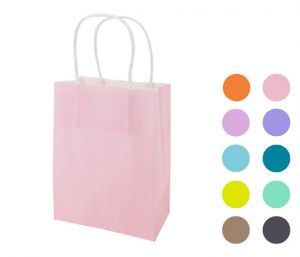 Taška dárková papírová 12 x 15 x 5,5cm PASTEL mix