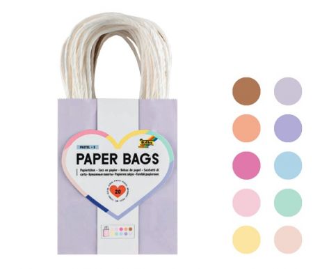 Taška dárková papírová 18 x 21 x 8cm PASTEL mix