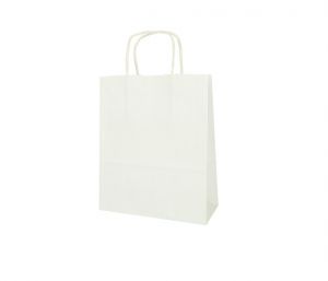 Taška dárková papírová 22 x 27 x 10cm BÍLÁ