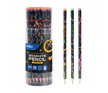 Tužka HB s gumou kulatá DELI EC045-HB mix