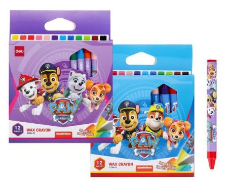 Voskovky DELI 12 barev TLAPKOVÁ PATROLA EC204-12 mix