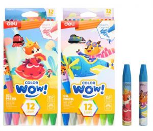 Voskovky olejové 12 barev WOW DELI EC228-12 mix