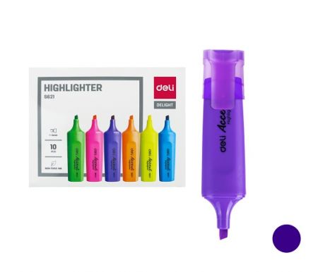 Zvýrazňovač DELI ES621 fialový plochý (8552)