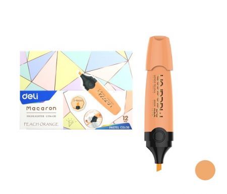 Zvýrazňovač DELI EU356-OR MACARON pastel oranžový