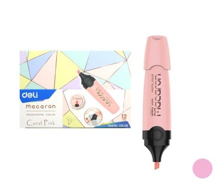 Zvýrazňovač DELI EU356-PK MACARON pastel růžový