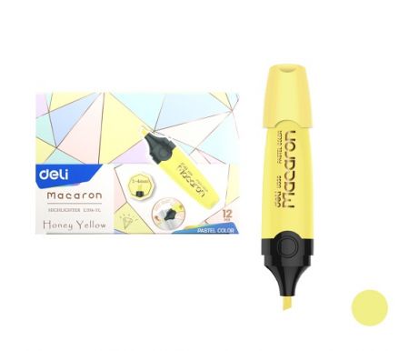 Zvýrazňovač DELI EU356-YL MACARON pastel žlutý