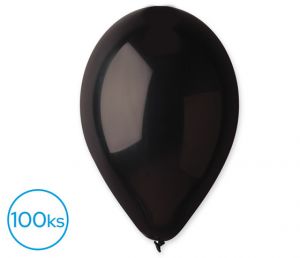 Balónky 100ks OBYČ.  černé
