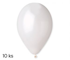 Balónky 10ks METAL bílé