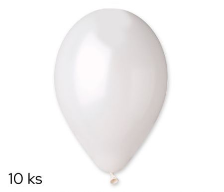 Balónky 10ks METAL bílé