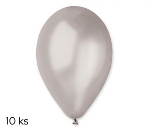 Balónky 10ks METAL stříbrné
