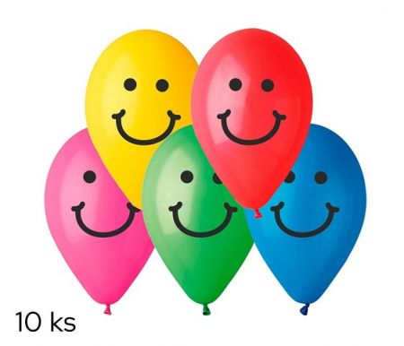 Balónky s potiskem 10ks OBYČ. Smile