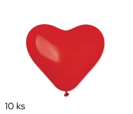 Balónky SRDCE červené, 10ks