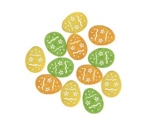 Dekorace velikonoční dřevěná - vajíčka 4cm, 12ks