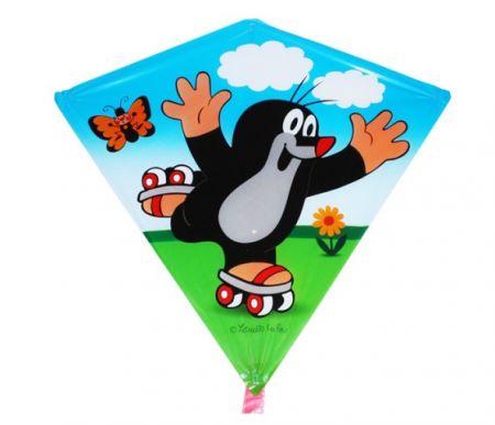 Drak létající PVC  68 x 73cm Krtek na bruslích