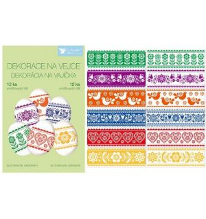 Košilky na vajíčka tradiční motivy, 12ks