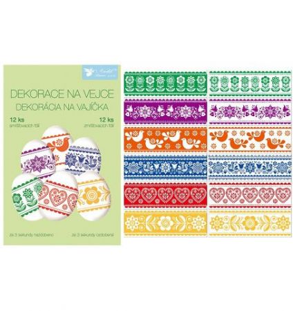 Košilky na vajíčka tradiční motivy, 12ks