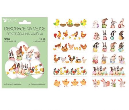 Košilky na vajíčka zvířátka, 12ks