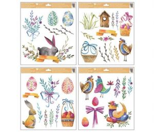 Okenní fólie velikonoční - malované Velikonoce 30 x 33,5cm