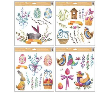 Okenní fólie velikonoční - malované Velikonoce 30 x 33,5cm