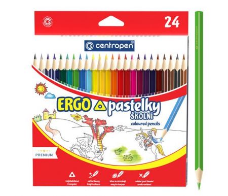 Pastelky CENTROPEN 9521 trojhranné 24 barev