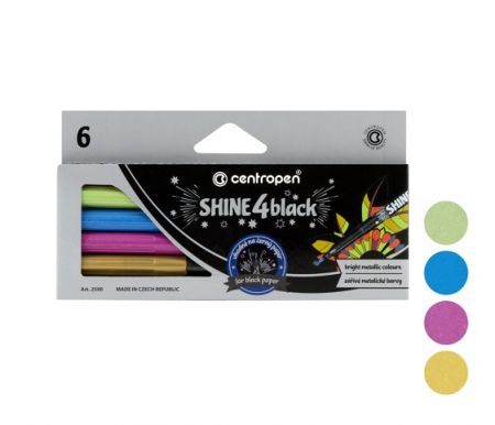 Popisovač CENTROPEN 2590/6 sada SHINE 4 BLACK