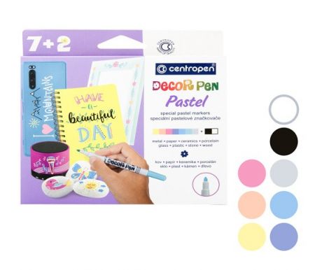 Popisovač CENTROPEN 2738/7+2 sada DECORPEN PASTEL