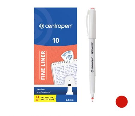 Popisovač CENTROPEN 4611 (2611) červený 0,3mm