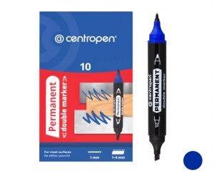 Popisovač CENTROPEN DOUBLE 1666 modrý PERMANENTNÍ