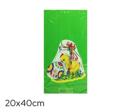 Sáček velikonoční 20 x 40cm - Kuřátko v zeleném