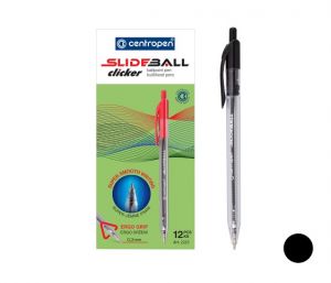 Propiska jednorázová CENTROPEN 2225 SlideBall Clicker, černá