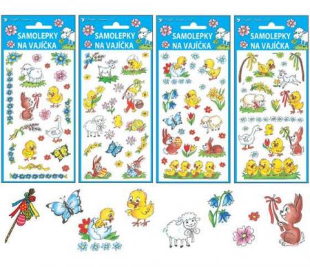 Samolepky na vajíčka velikonoční - gelové tradiční motivy 19 x 9cm