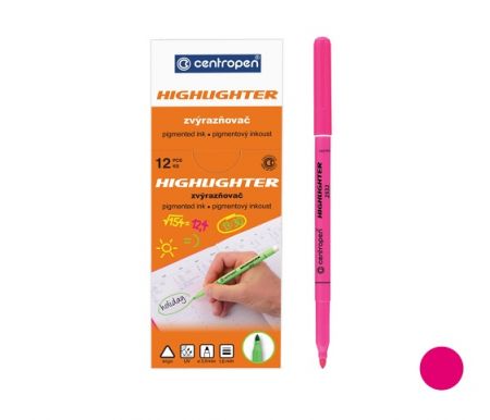 Zvýrazňovač CENTROPEN 2532 růžový