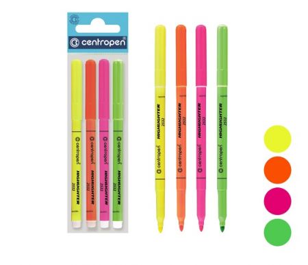 Zvýrazňovač CENTROPEN 2532/4 sada