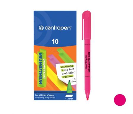 Zvýrazňovač CENTROPEN 2822 růžový