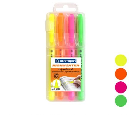 Zvýrazňovač CENTROPEN 2822/4 sada 1,3mm
