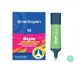 Zvýrazňovač CENTROPEN 6252 zelená pastelově, plochý