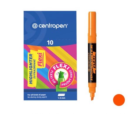 Zvýrazňovač CENTROPEN 8542 FLEXI, oranžový