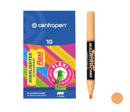 Zvýrazňovač CENTROPEN 8542 FLEXI, oranžový pastelově